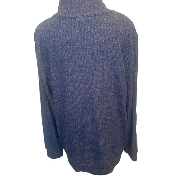 Women’s Torrid BLUE Ribbed 3/4 Zip Long Sleeve Knit Top Sz 2X - Picture 4 of 8